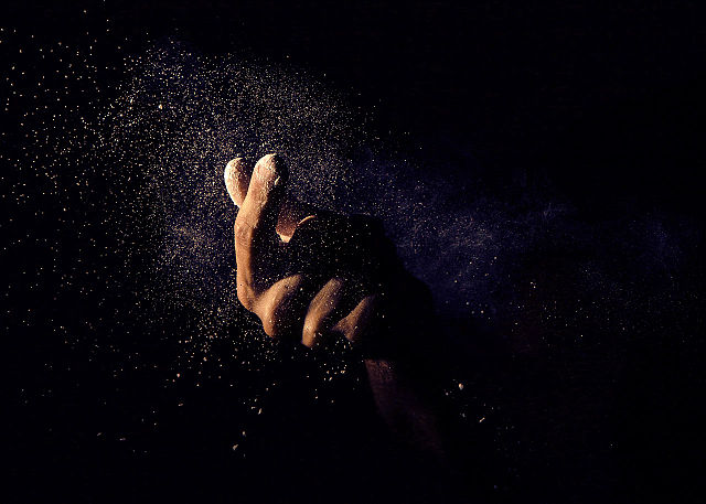 talcum powder and finger snap